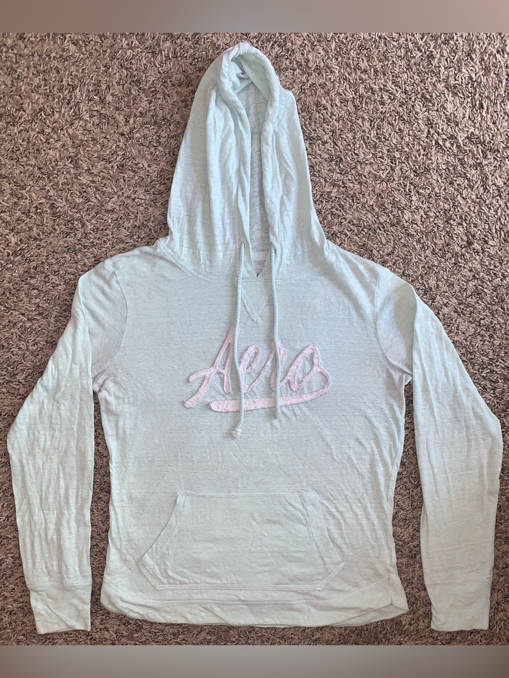 Aeropostale Mint Green Hoodie with Black Logo